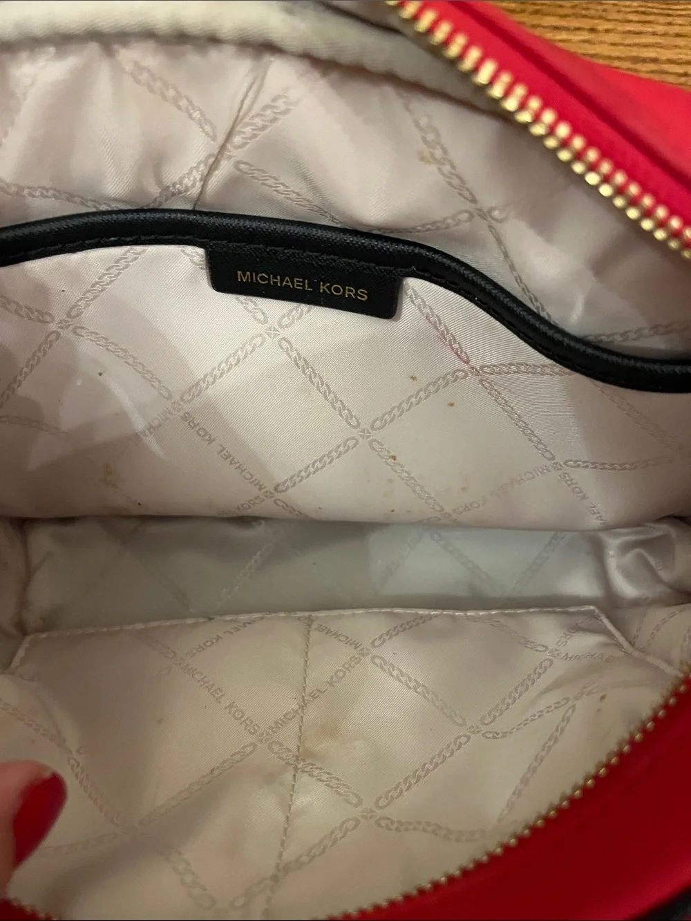 Michael Kors Jet Set Charm Nylon Red Crossbody Bag
